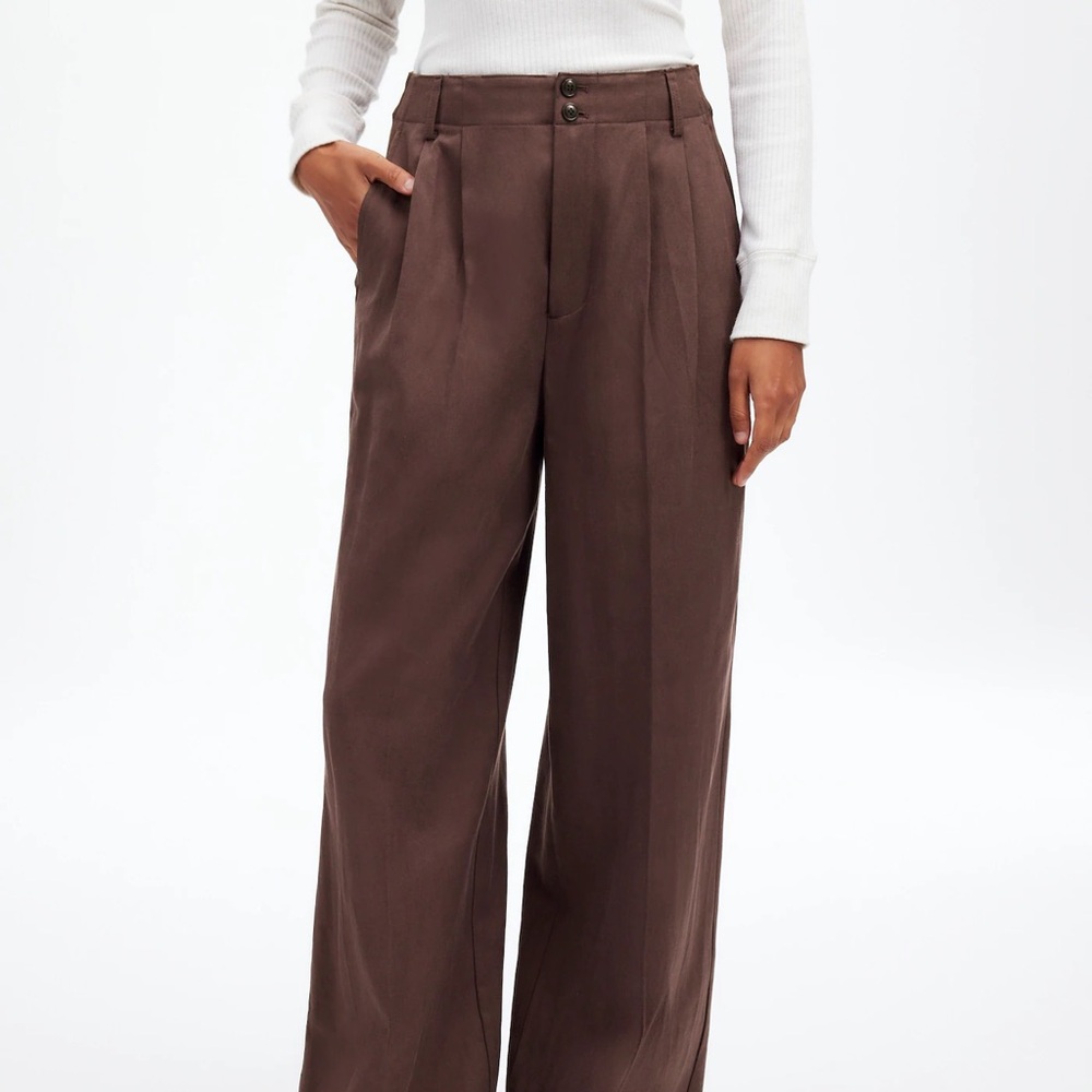 Madewell Harlow Wide-Leg Pants in Dark Caron